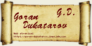 Goran Dukatarov vizit kartica